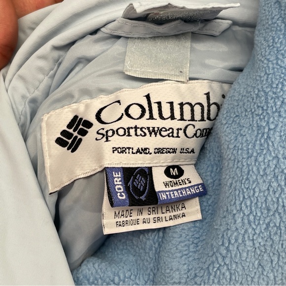Vintage Columbia Sports Company Winter Jacket Baby Blue/ White Size M Interchang - Picture 14 of 17